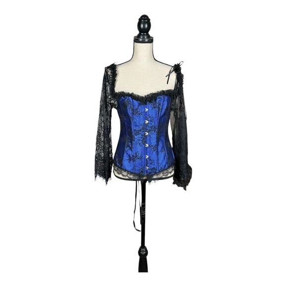 Corset Bustier With Long Lace Sleeves - Picture 1 of 4